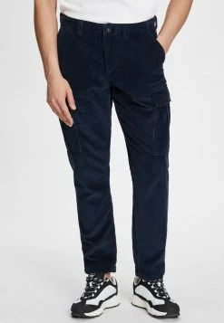 Timberland Uomo CORDUROY CARGO PANT - Pantaloni Cargo - Dark Sapphire