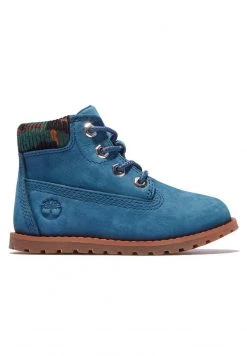 Timberland Bambini POKEY PINE WITH SIDE ZIP - Stivaletti Stringati - Majolica Blue
