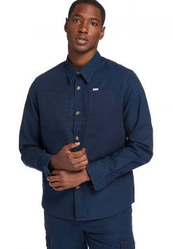 Timberland Uomo LIGHTWEIGHT CARGO OVERSHIRT - Camicia - Dark Sapphire