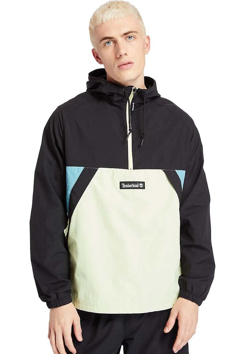 Timberland Uomo WINDBREAKER PULLOVER - Giacca A Vento - Black/luminary Green 1 Timberland Uomo WINDBREAKER PULLOVER - Giacca A Vento - Black/luminary Green
