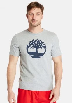 Timberland Uomo SS KENNEBEC RIVER TREE LOGO TEE - T-shirt Con Stampa - Medium Grey Heather