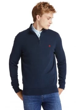 Timberland Uomo LS WILLIAMS RIVER COTTON YD 1/4 ZIP SWEATER REGULAR - Maglione - Dark Sapphire