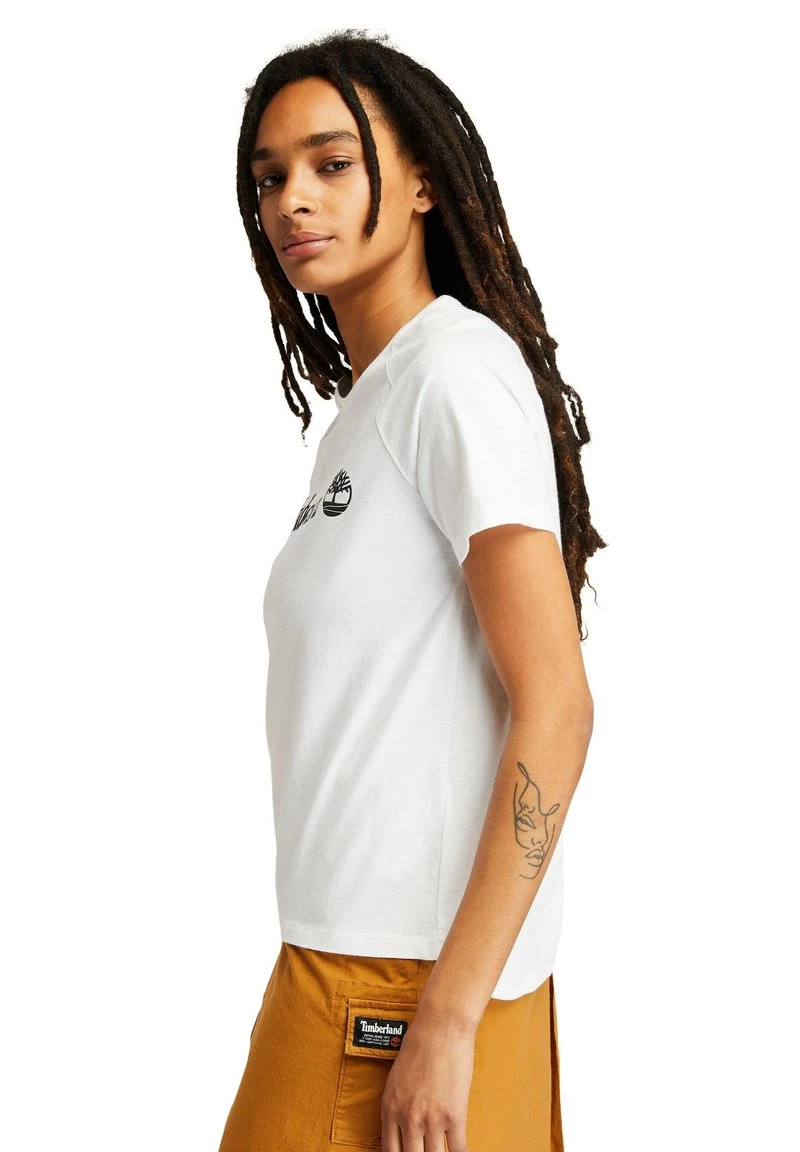 Timberland Donna LOGO TEE - T-shirt Con Stampa - White 4 Timberland Donna LOGO TEE - T-shirt Con Stampa - White - immagine 4