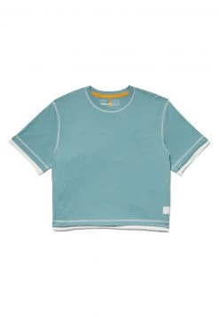 Timberland Donna LAYERED - T-shirt Basic - Mineral Blue