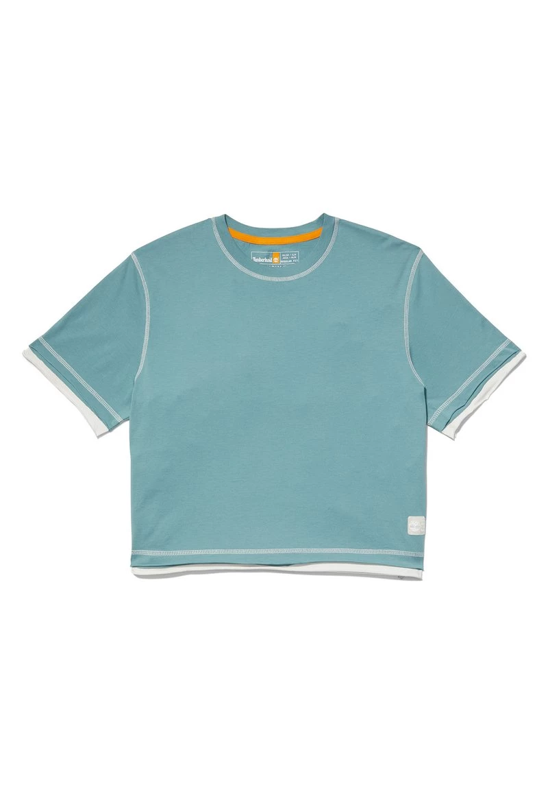Timberland Donna LAYERED - T-shirt Basic - Mineral Blue 1 Timberland Donna LAYERED - T-shirt Basic - Mineral Blue