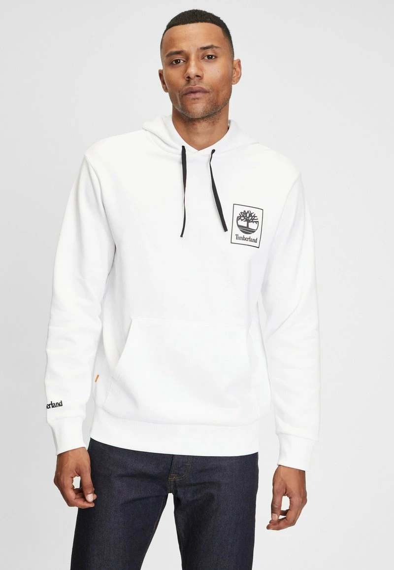 Timberland Uomo SMU STACK LG DTLR - Felpa Con Cappuccio - White/black 1 Timberland Uomo SMU STACK LG DTLR - Felpa Con Cappuccio - White/black
