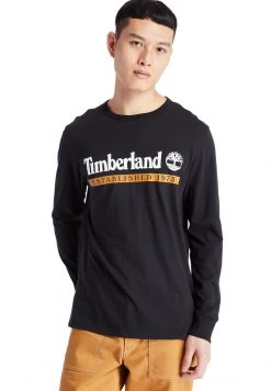 Timberland Uomo YC LS ESTABLISHED 1973 TEE - Maglietta A Manica Lunga - Black-wheat Boot
