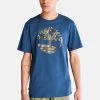 Timberland Uomo TREE CAMO - T-shirt Con Stampa - Dark Denim