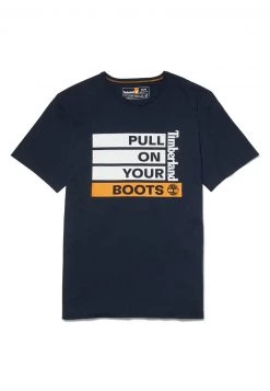 Timberland Uomo SS EARTHD TEE - T-shirt Con Stampa - Dark Sapphire