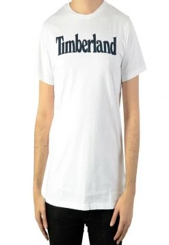 Timberland Uomo SS KR LINEAR - T-shirt Con Stampa - White Linear