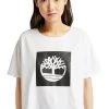 Timberland Donna CROPPED LOGO TEE - T-shirt Con Stampa - White