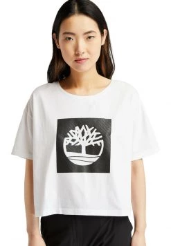 Timberland Donna CROPPED LOGO TEE - T-shirt Con Stampa - White
