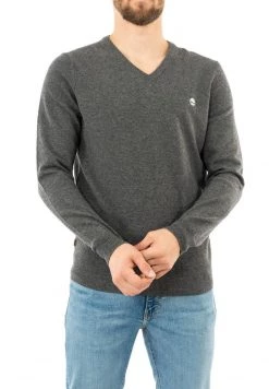 Timberland Uomo LS COHAS BROOK MERINO V NECK SWEATER REGULAR - Maglione - Gris
