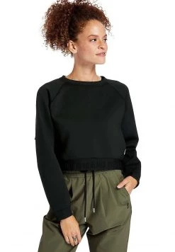 Timberland Donna SPACER KNIT CROPPED SWEAT - Felpa - Black