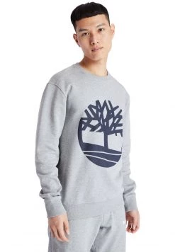 Timberland Uomo YC CORE TREE LOGO CREW NECK - Felpa - Medium Grey Heather-dark Sapphire