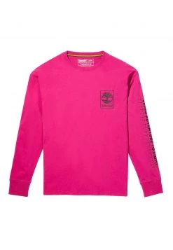 Timberland Uomo YC LS NL SKY GR TEE (RLX) - Maglietta A Manica Lunga - Festival Fuchsia