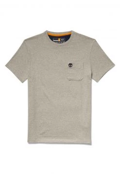 Timberland Uomo SS DUNSTAN RIVER POCKET - T-shirt Basic - Medium Grey Heather