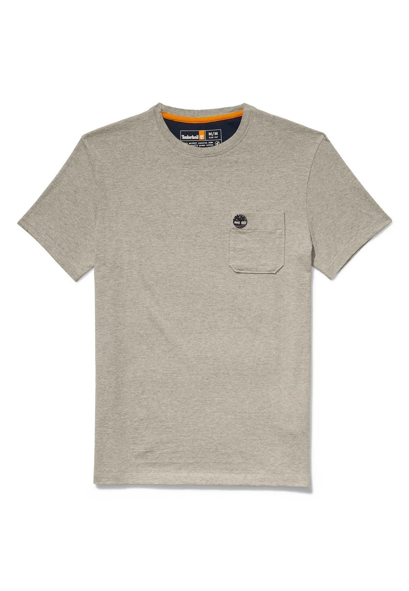 Timberland Uomo SS DUNSTAN RIVER POCKET - T-shirt Basic - Medium Grey Heather 1 Timberland Uomo SS DUNSTAN RIVER POCKET - T-shirt Basic - Medium Grey Heather