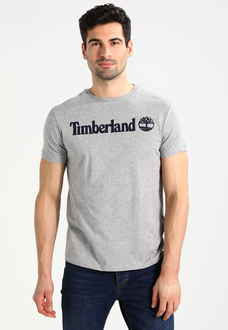 Timberland Uomo CREW LINEAR - T-shirt Con Stampa - Grey Heather 1 Timberland Uomo CREW LINEAR - T-shirt Con Stampa - Grey Heather