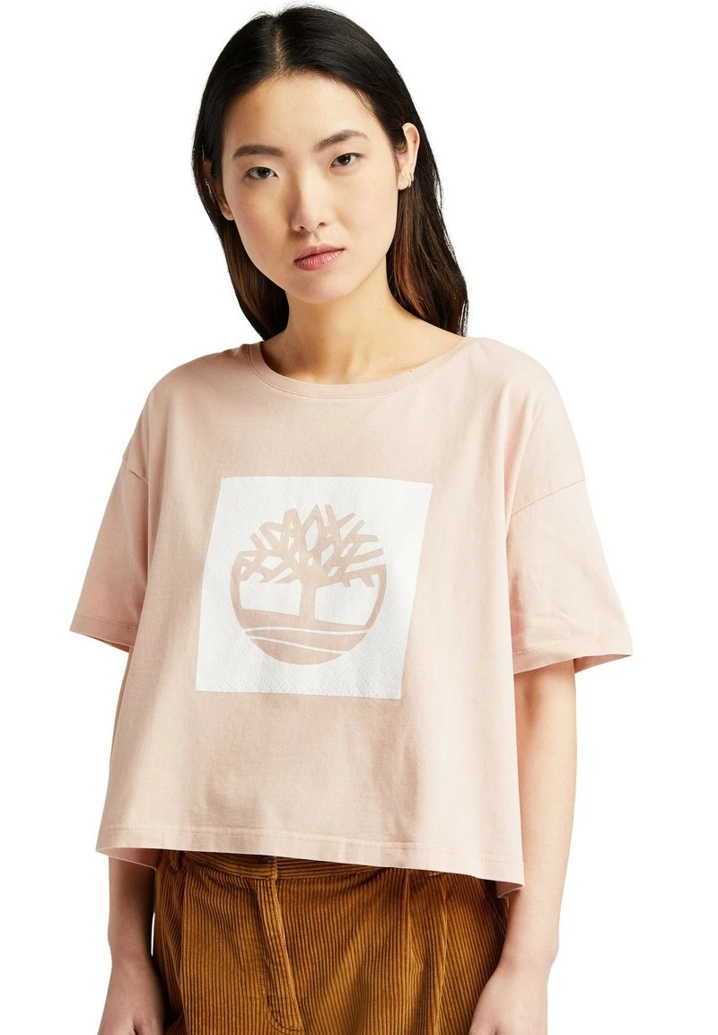 Timberland Donna CROPPED LOGO TEE - T-shirt Con Stampa - Cameo Rose 1 Timberland Donna CROPPED LOGO TEE - T-shirt Con Stampa - Cameo Rose