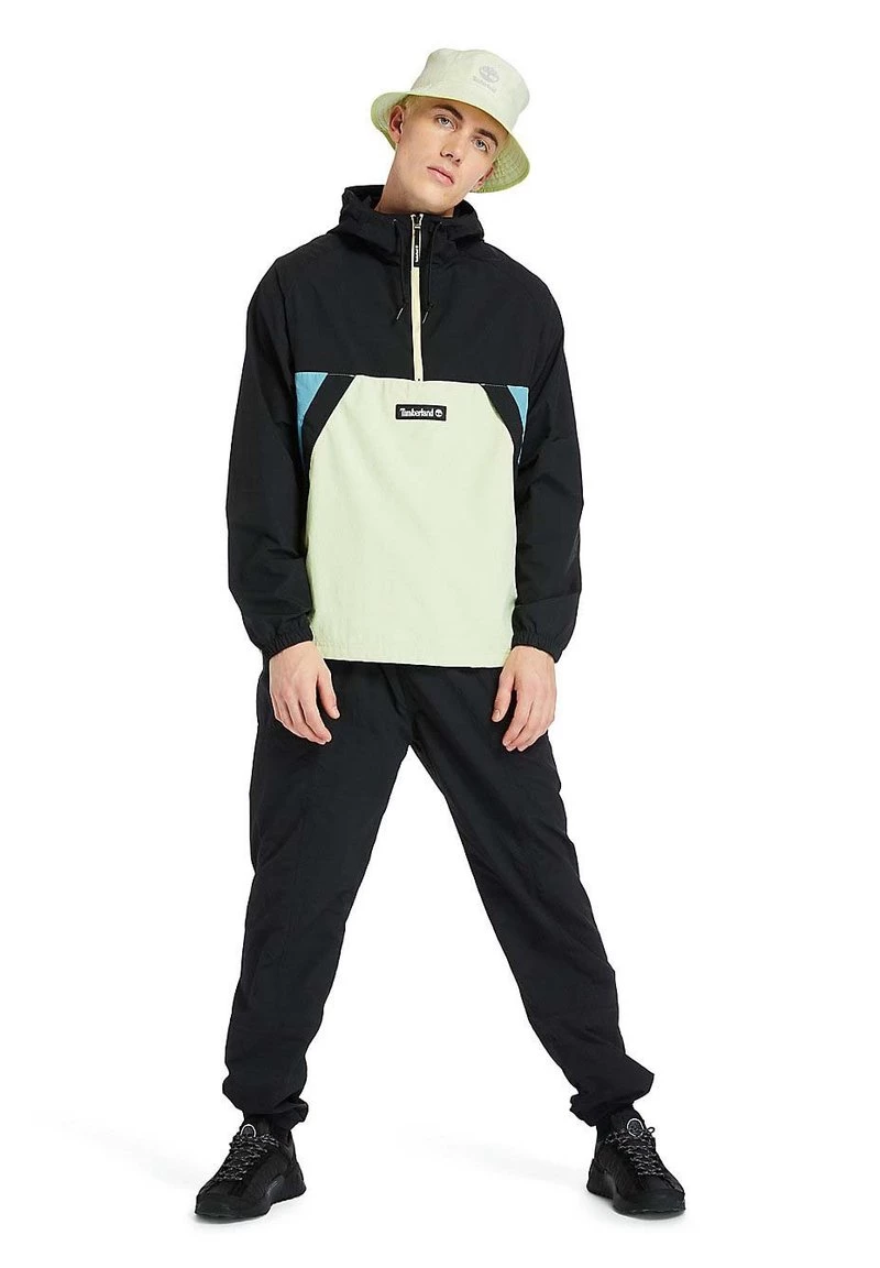 Timberland Uomo WINDBREAKER PULLOVER - Giacca A Vento - Black/luminary Green 2 Timberland Uomo WINDBREAKER PULLOVER - Giacca A Vento - Black/luminary Green - immagine 2