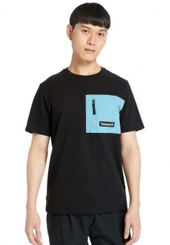 Timberland Uomo OUTDOOR ARCHIVE MIX MEDIA - T-shirt Con Stampa - Black/adriatic