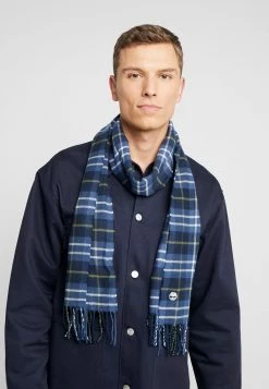 Timberland Unisex PLAID SCARF W/ EMBROIDERY - Sciarpa - Dark Sapphire
