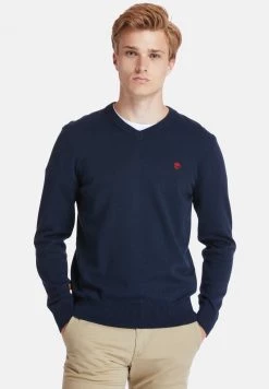 Timberland Uomo LS WILLIAMS RIVER COTTON YD V NECK SWEATER - Maglione - Dark Sapphire