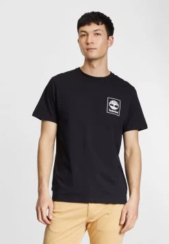 Timberland Uomo BACK STACK LOGO TEE - T-shirt Con Stampa - Black/white